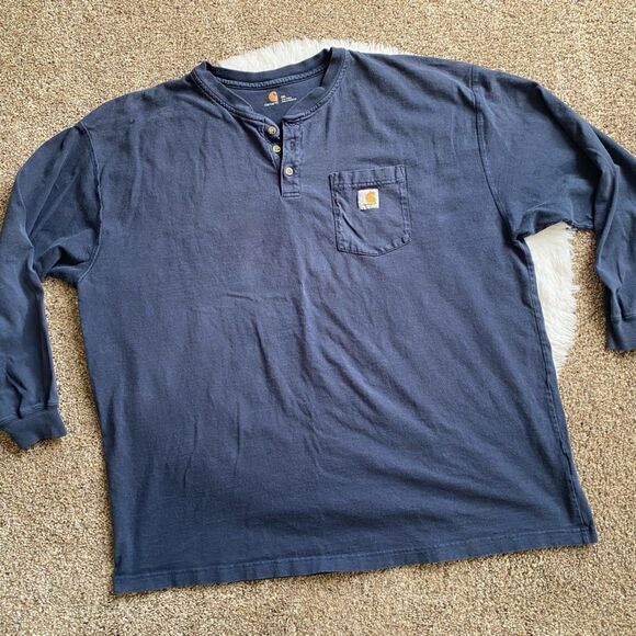 Carhartt Long Sleeve Shirt Blue Mens Size 3XL Faded - Picture 1 of 5